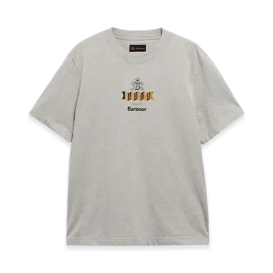 Barbour x BARACUTA Vinyl Logo T-shirt (Oversized Fit) "Grey"