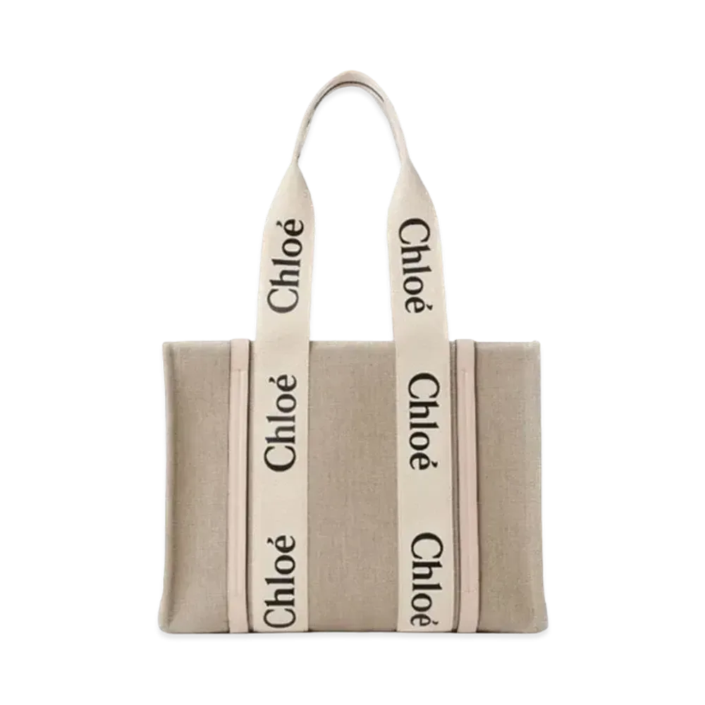 Chloe Medium Woody Tote Bag "Cement Pink"