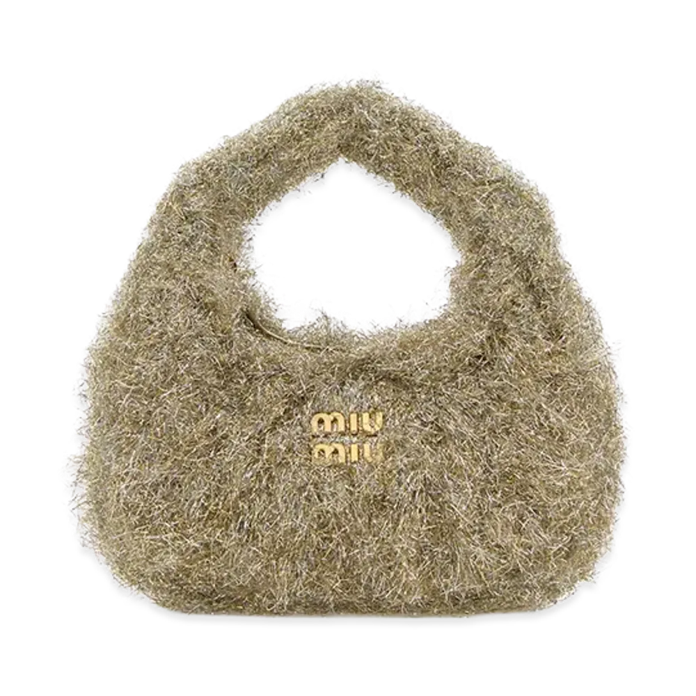 MIU MIU Women's Two-Tone Fabric Mini Wander Handbag "Gold"