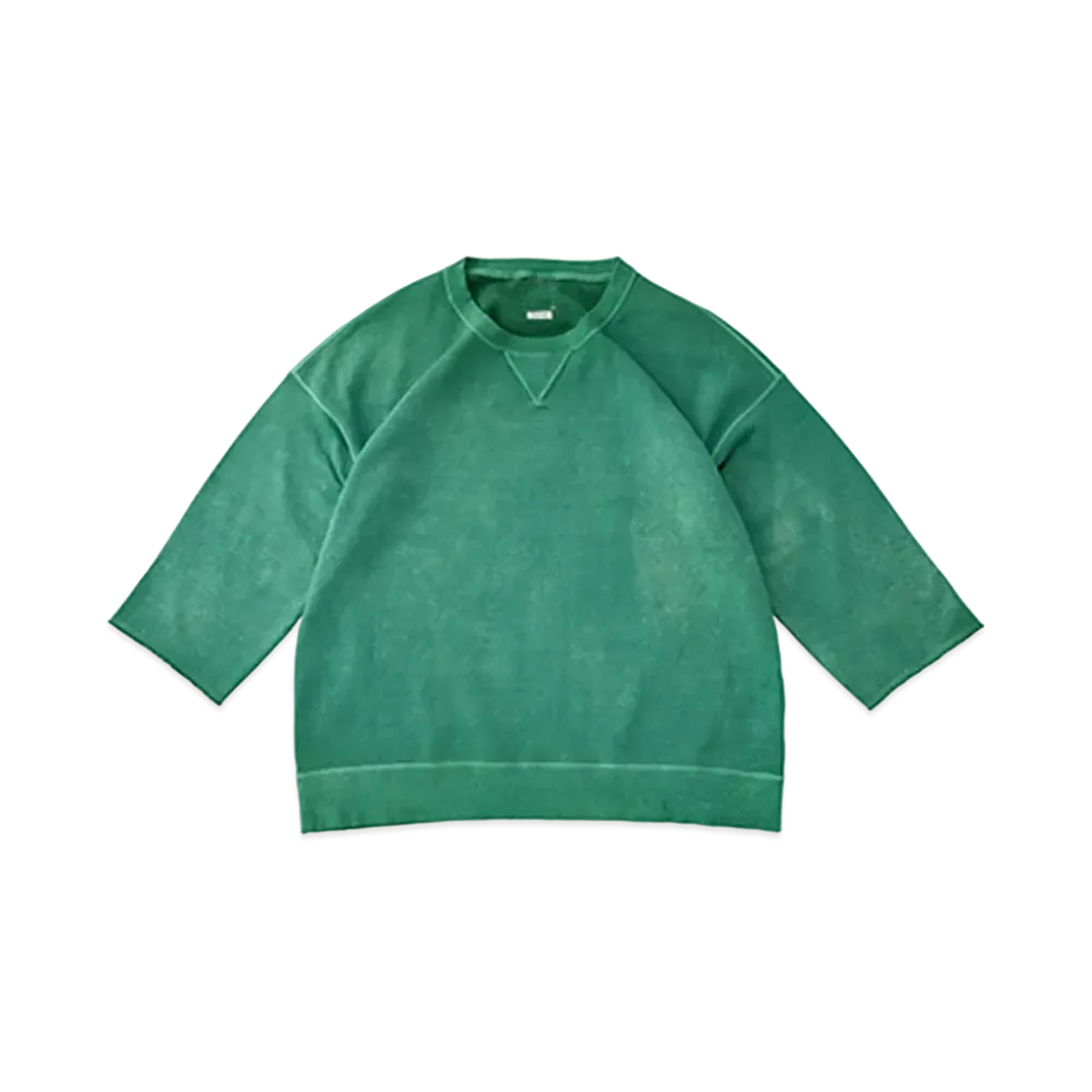 visvim JUMBO SWEAT 3/4 (UNEVEN DYE) "Green"