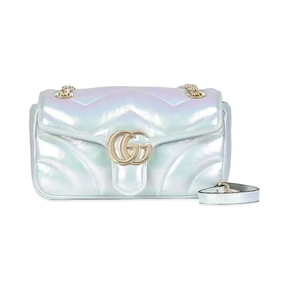 GUCCI GG Marmont Small Shoulder Bag "Blue Iridescent "