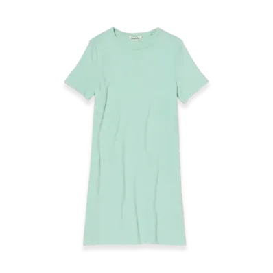 AURALEE Washable Wool Pile Mini Dress "Light Aqua"