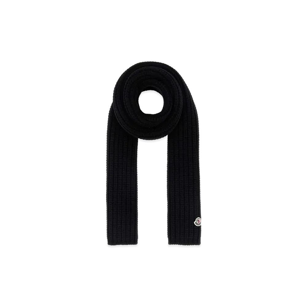 MONCLER Women's Wool Blend Scarf "Black"