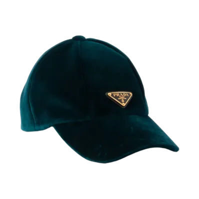PRADA Velvet Baseball Cap "Dark Green"