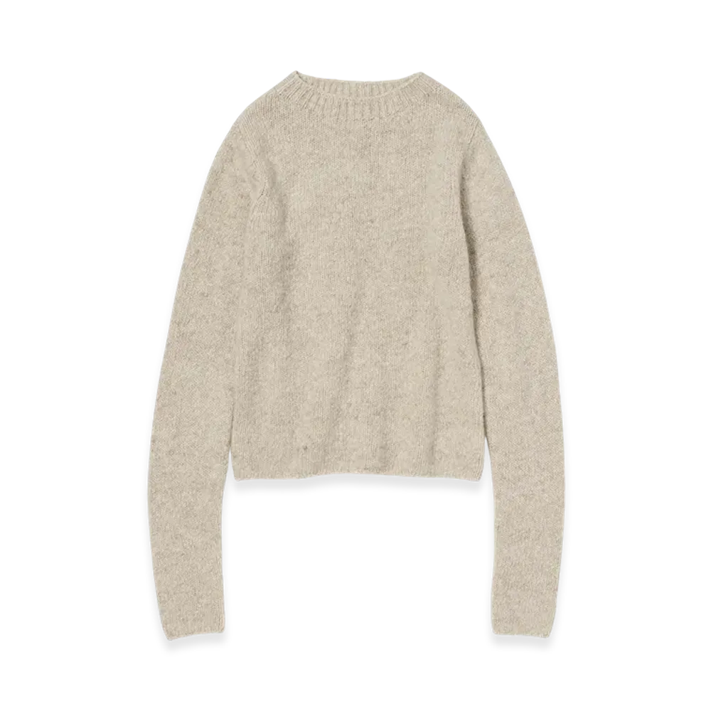 AURALEE Women's Cashmere Melange Knit P/O "Top Gray Beige"