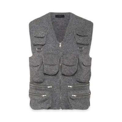 PRADA Shetland Wool Sweater Vest "Grey"