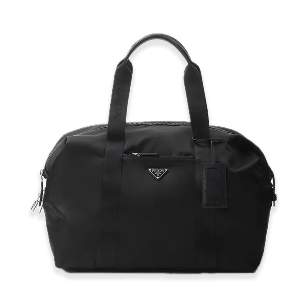 PRADA Re-Nylon x Saffiano Leather Duffle Bag "Black"