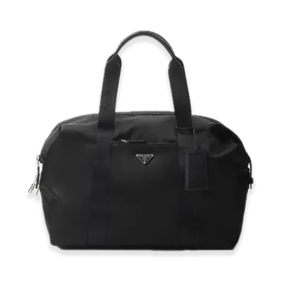 PRADA Re-Nylon x Saffiano Leather Duffle Bag "Black"