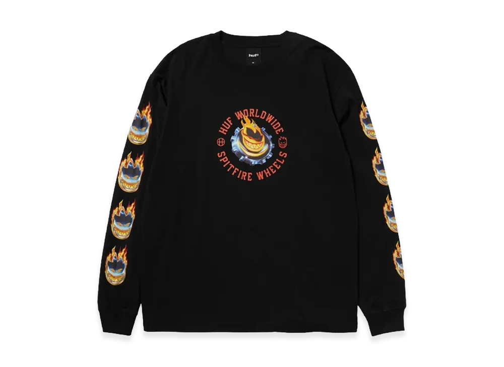 HUF x SPITFIRE Chrome Head LS Tee "Black"