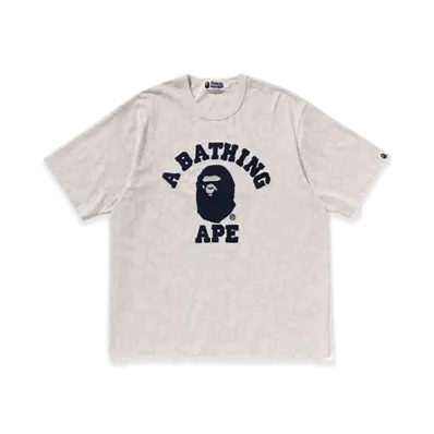 A BATHING APE Washed Cloud Camo College Relaxed Fit Tee "Ivory"