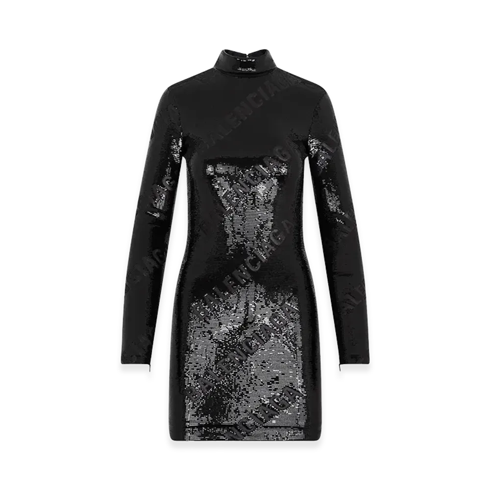 BALENCIAGA Women's Turtleneck Dress "Black"
