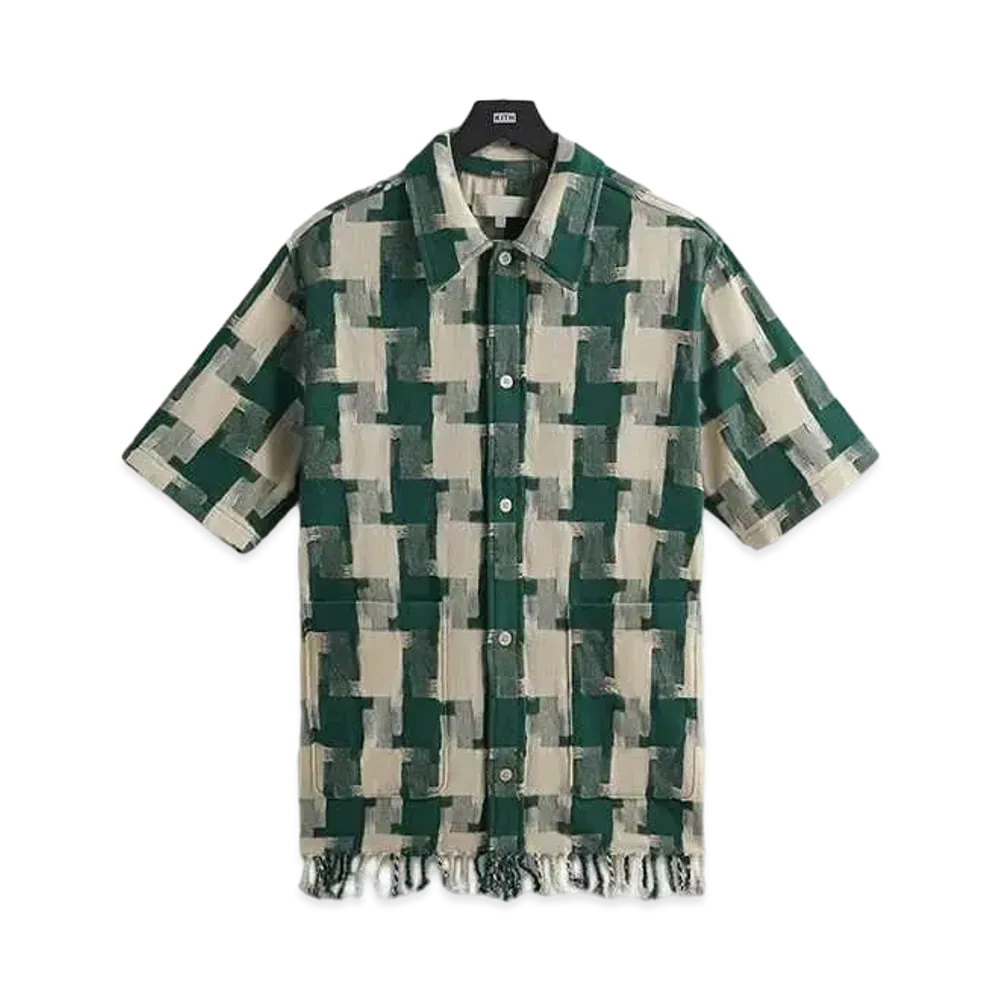Kith Jumbo Houndstooth Boxy Collared Overshirt "Conifer"