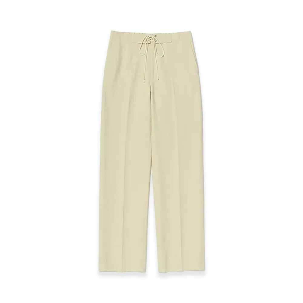 AURALEE Wool Cotton Linen OX Drawstring Pants "Lime Beige"