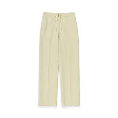 AURALEE Wool Cotton Linen OX Drawstring Pants "Lime Beige"