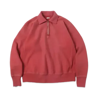 A.PRESSE Vintage Half Zip Sweatshirt "Red"