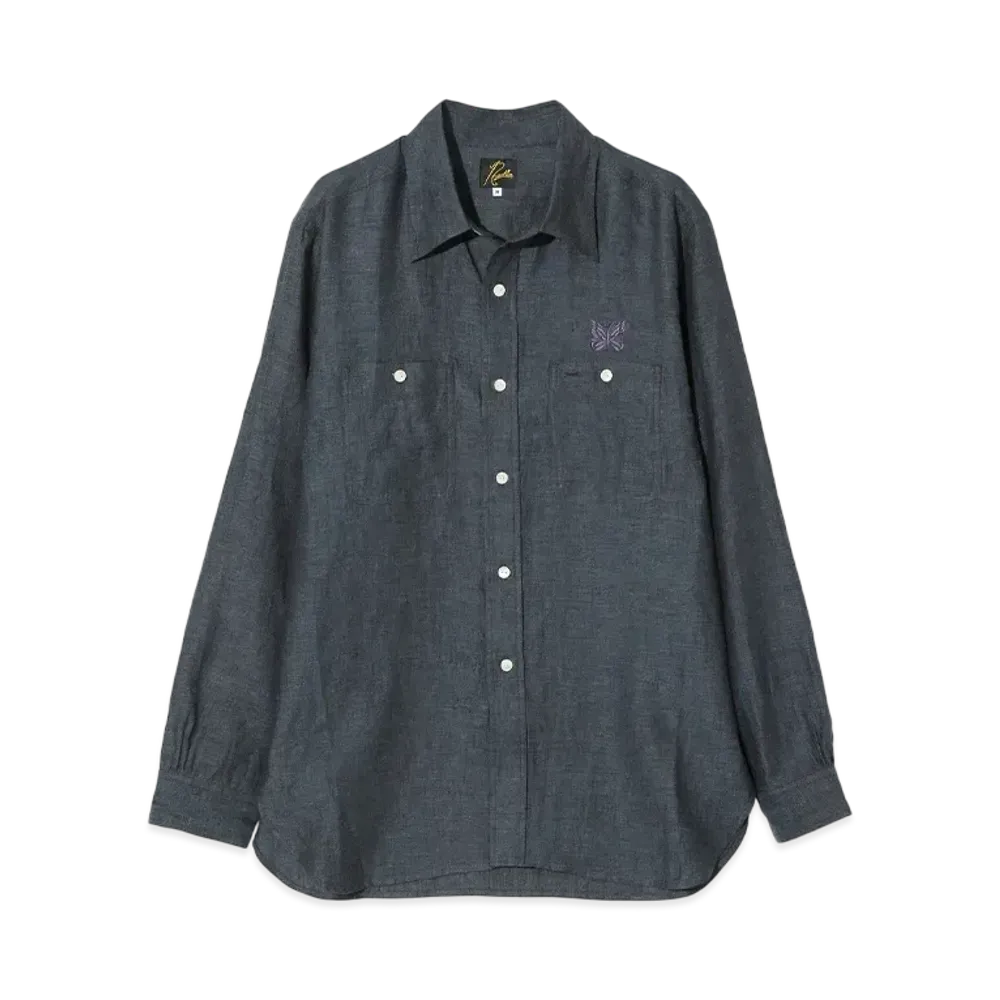 NEEDLES Work Shirt - Linen Chambray "Green"
