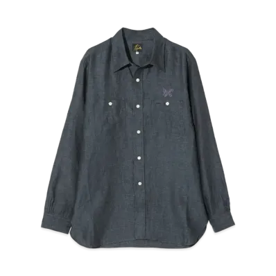 NEEDLES Work Shirt - Linen Chambray "Green"