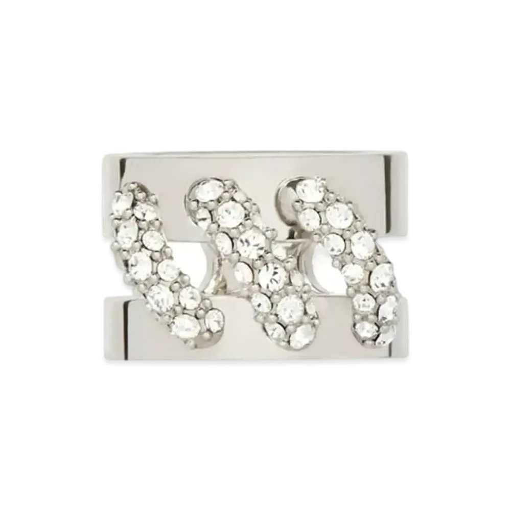 GIVENCHY Stitch Ring In Metal with Crystals "Silver"