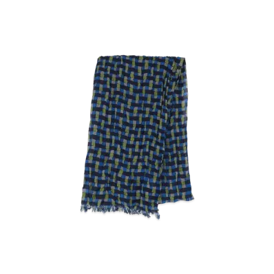 Yohji Yamamoto Pour Homme W/PLAIN WEAVE OVERPT CHECK PRINT STOLE "Green"