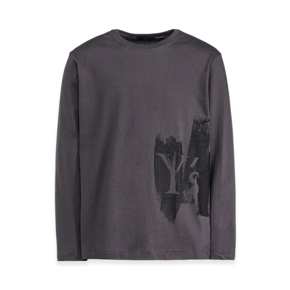 Y's Logo/Blush Print Long Sleeve T "Grey"