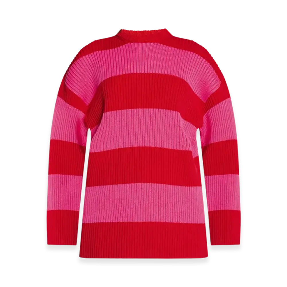 BALENCIAGA Women's Long Sleeve Crewneck Sweater "Red Pink"