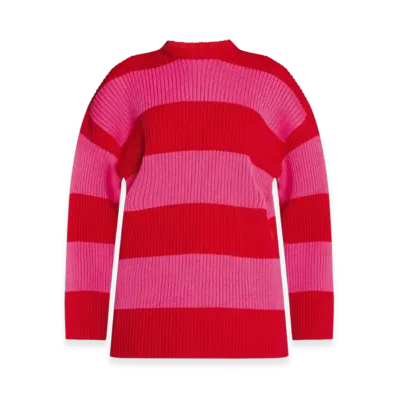 BALENCIAGA Women's Long Sleeve Crewneck Sweater "Red Pink"