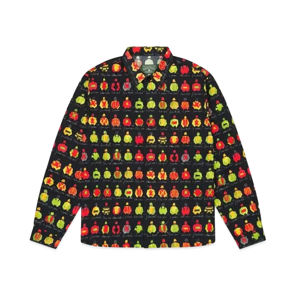 DENIM TEARS Watercolor Jockey Button Up "Black"