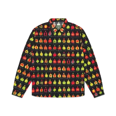 DENIM TEARS Watercolor Jockey Button Up "Black"