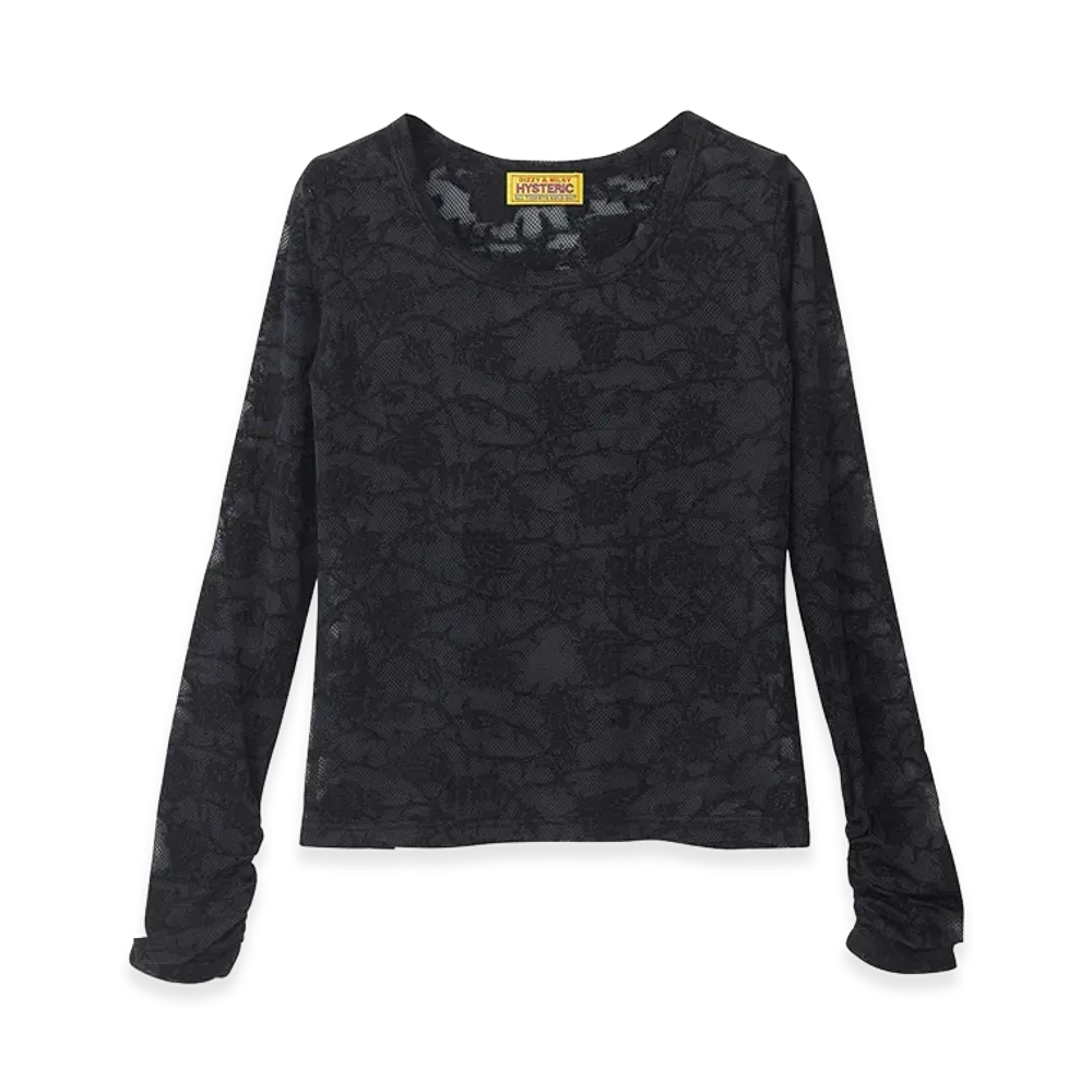 HYSTERIC GLAMOUR Hysteric Rose Pattern Jacquard Mini Tee "Black"