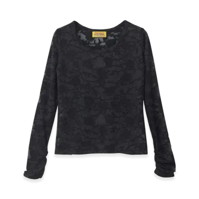 HYSTERIC GLAMOUR Hysteric Rose Pattern Jacquard Mini Tee "Black"