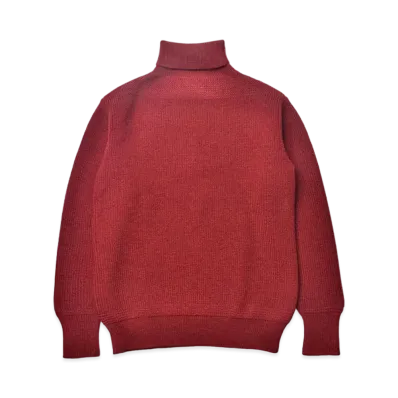 THE REAL McCOY'S Fisherman'S Turtle Neck Sweater "Maroon"