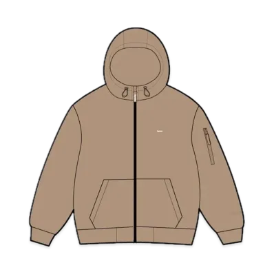 Supreme Windstopper Zip Up Hooded Sweatshirt "Taupe"
