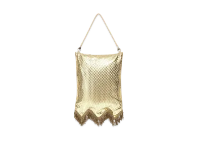 Burberry Bullion Fringing Paillette Embellished Silk Flag Bag "Cool Beige"