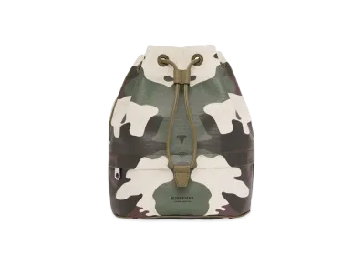 Burberry Camouflage Print Cotton Canvas Drawcord Pouch "Multicolour"