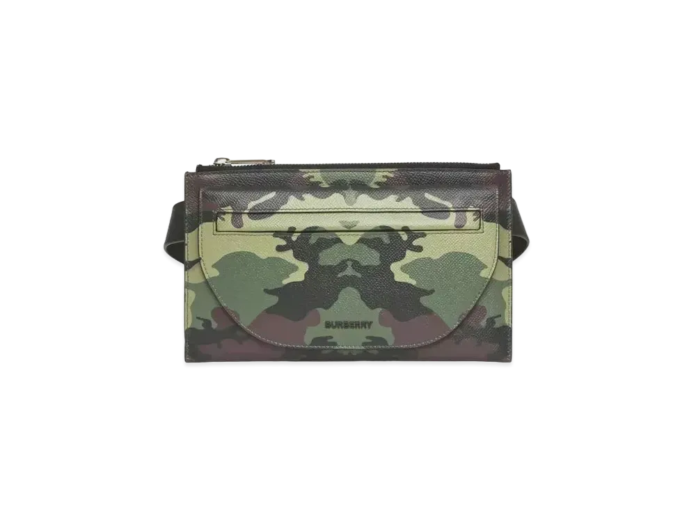Burberry Camouflage Print Leather Olympia Belt Bag "Mangrove Green"