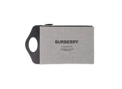 Burberry Canvas and Leather Pocket Pouch "Black"
