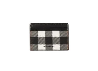 Burberry Check E-canvas and Leather Card Case "Dark Birch Brown"