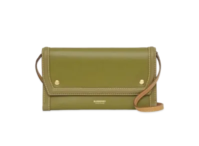 Burberry Colour Block Leather Phone Case with Strap "Juniper Green"