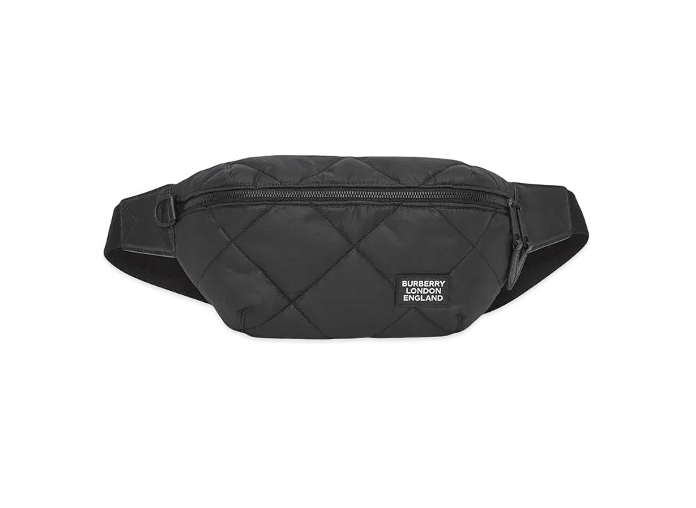 Burberry Diamond Quilted Cotton Sonny Bum Bag "Black"