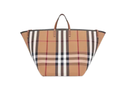 Burberry Extra Large Check Cotton Beach Tote "Birch Brown"