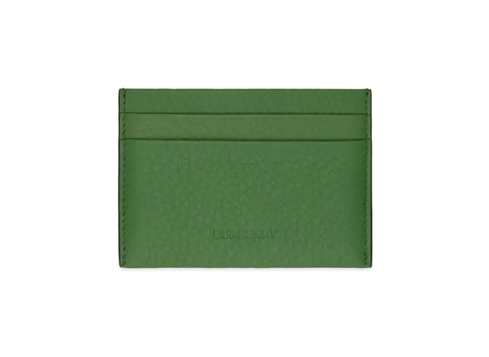 Burberry Grainy Leather Card Case "Thyme Green"