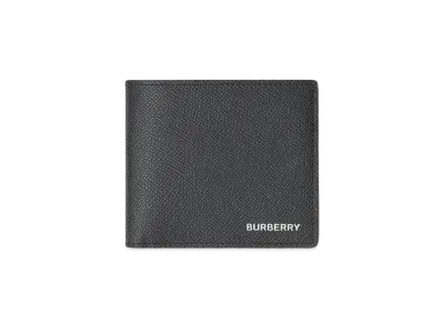 Burberry Grainy Leather International Bifold Coin Wallet "Black"