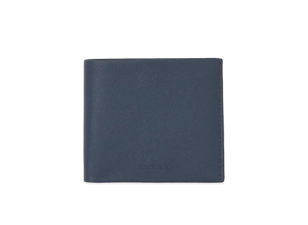 Burberry Grainy Leather International Bifold Wallet "Ash Blue"