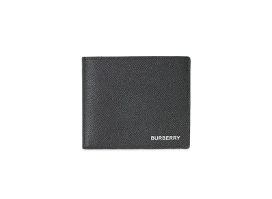 Burberry Grainy Leather International Bifold Wallet "Black"