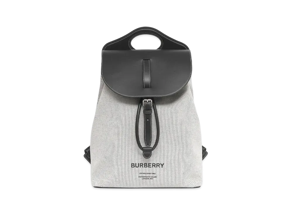 Burberry Horseferry Print Canvasleather Pocket Backpack "Black"