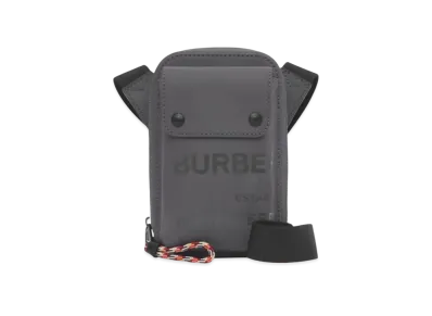 Burberry Horseferry Print Coated Canvas Crossbody Pouch "Sepia Grey"