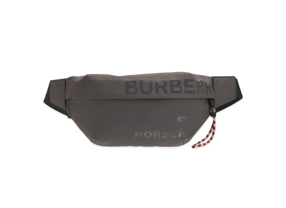 Burberry Horseferry Print Coated Canvas Sonny Bum Bag "Sepia Grey"
