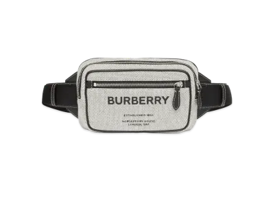Burberry Horseferry Print Cotton Canvas Bum Bag "Black"