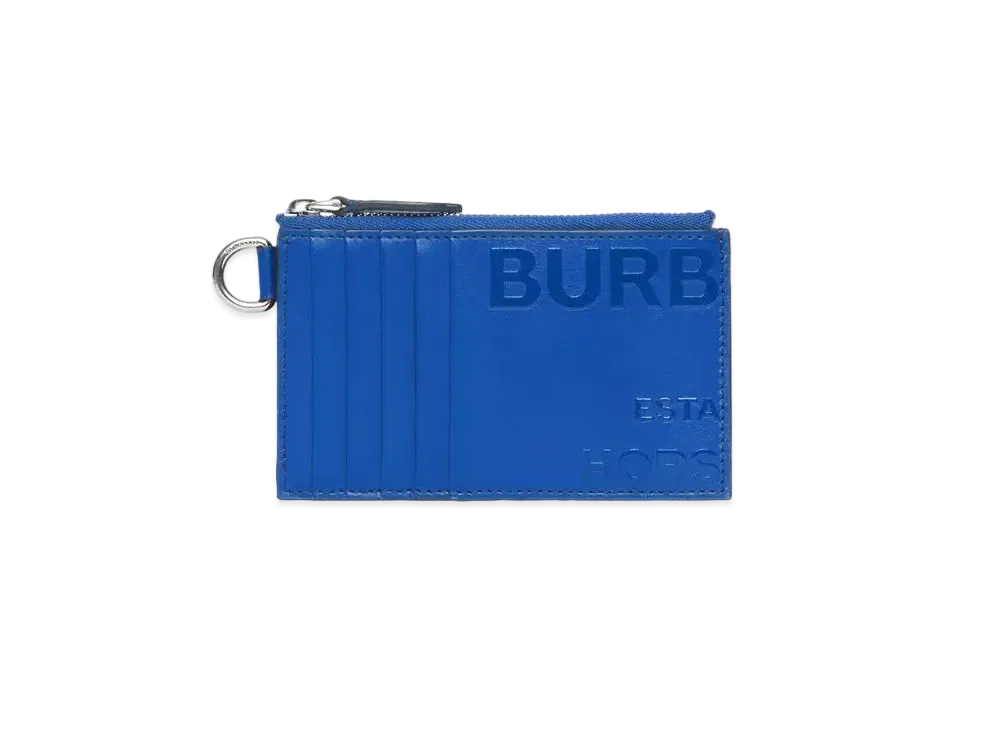 Burberry Horseferry Print Leather Card Case Lanyard "Midnight Navy"