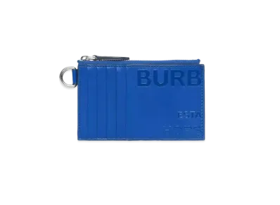 Burberry Horseferry Print Leather Card Case Lanyard "Midnight Navy"